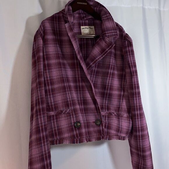 We The Free Plaid Jacket Purple - Picture 5 of 9